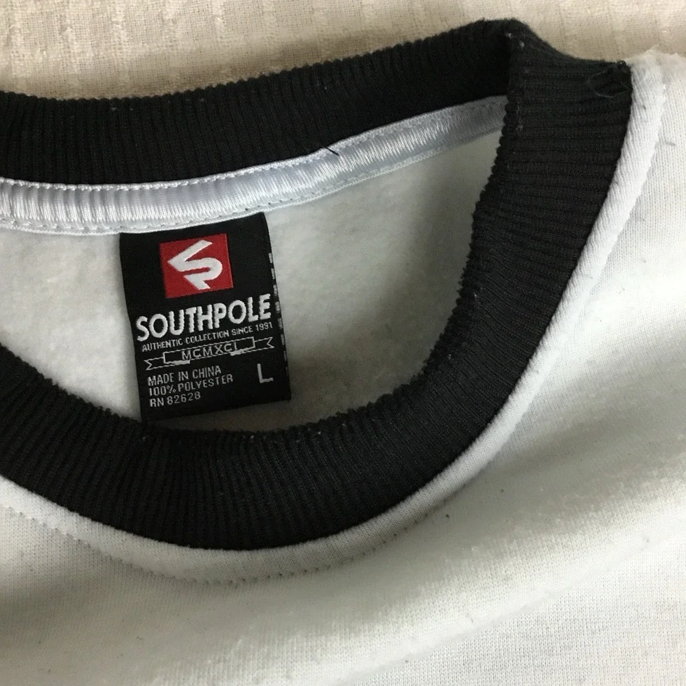 Southpole Mens Large‎ Black White MCMXCI Graphic Crewneck Sweatshirt Streetwear